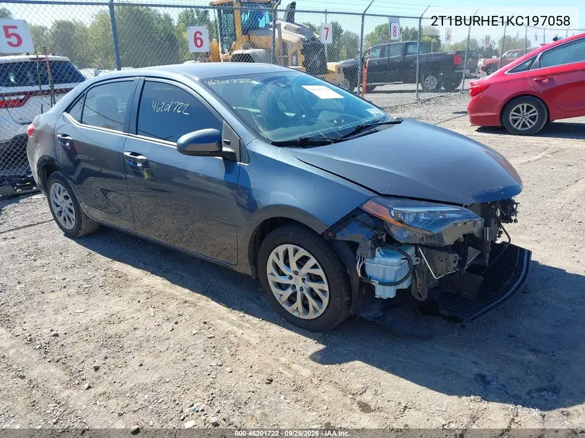 TOYOTA COROLLA 2019, VIN 2T1BURHE1KC197058