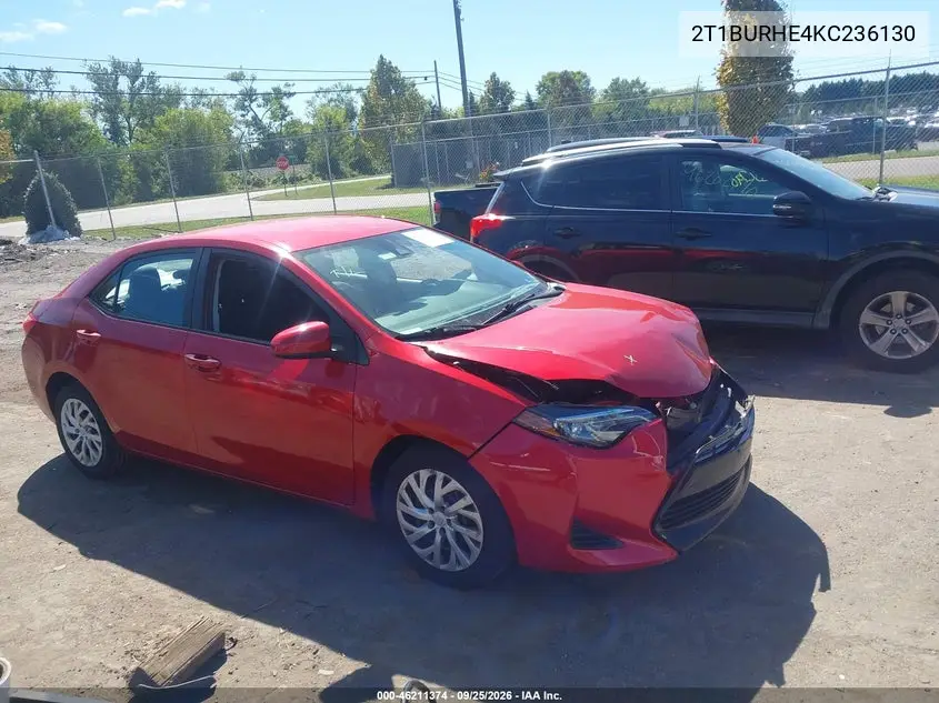 TOYOTA COROLLA 2019, VIN 2T1BURHE4KC236130
