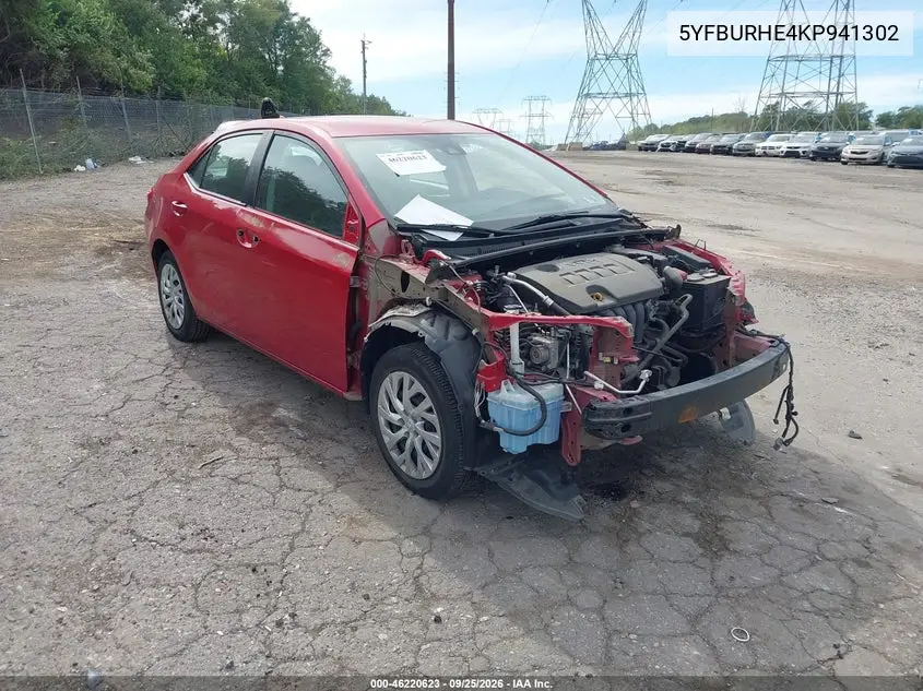 TOYOTA COROLLA 2019, VIN 5YFBURHE4KP941302