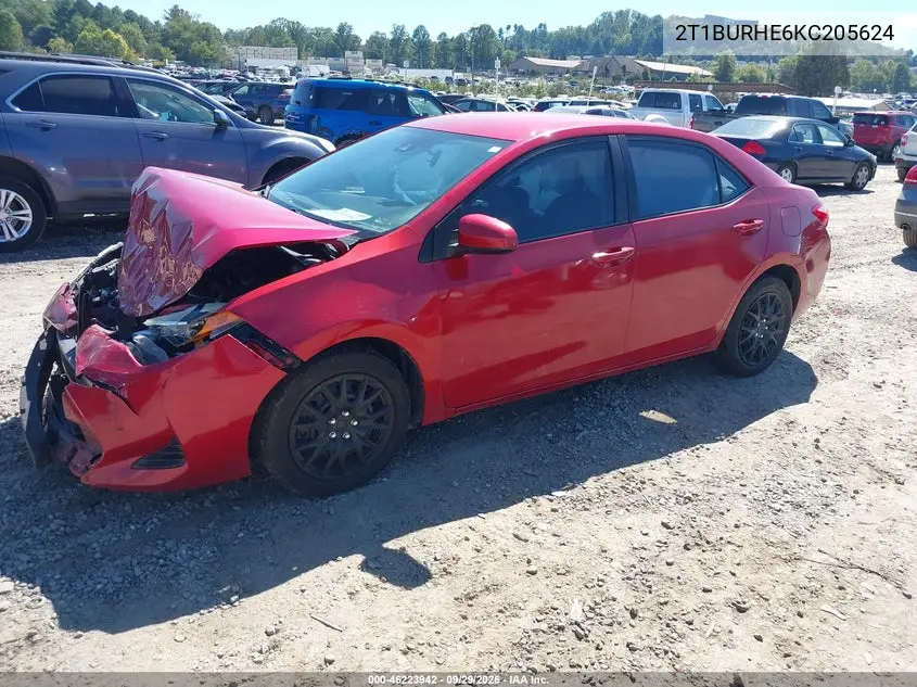 2019 TOYOTA COROLLA VIN 2T1BURHE6KC205624 — фото 2