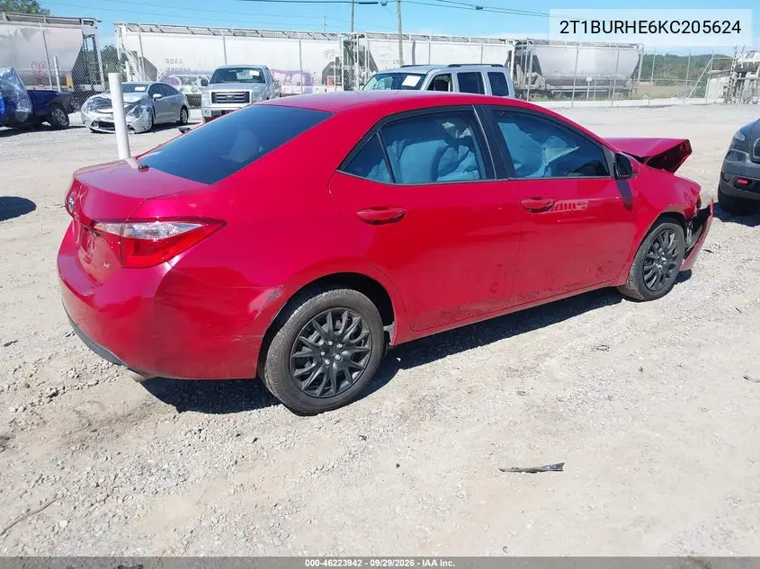 2019 TOYOTA COROLLA VIN 2T1BURHE6KC205624 — фото 4