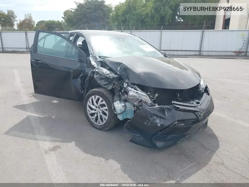 TOYOTA COROLLA 2019, VIN 5YFBURHE8KP928665
