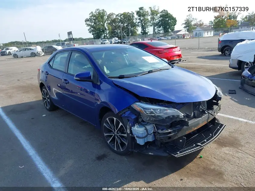 TOYOTA COROLLA 2019, VIN 2T1BURHE7KC157339