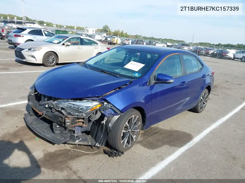 2019 TOYOTA COROLLA VIN 2T1BURHE7KC157339 — фото 2