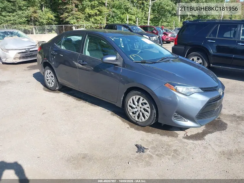 TOYOTA COROLLA 2019, VIN 2T1BURHE8KC181956