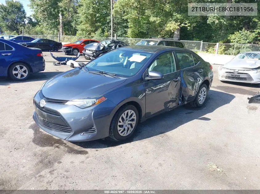 2019 TOYOTA COROLLA VIN 2T1BURHE8KC181956 — фото 2