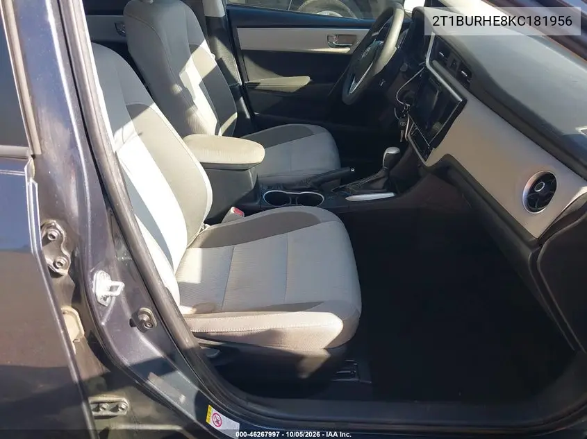 2019 TOYOTA COROLLA VIN 2T1BURHE8KC181956 — фото 5