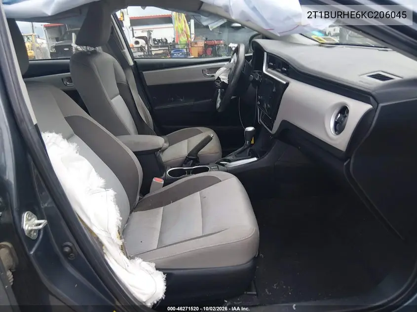 2019 TOYOTA COROLLA VIN 2T1BURHE6KC206045 — фото 5