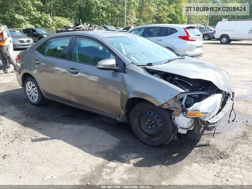 TOYOTA COROLLA 2019, VIN 2T1BURHE2KC208424