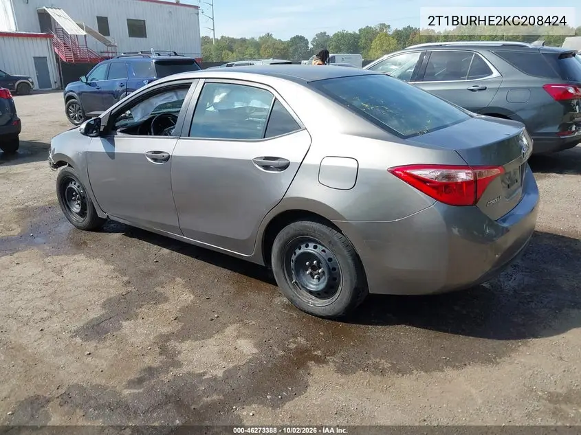2019 TOYOTA COROLLA VIN 2T1BURHE2KC208424 — фото 3