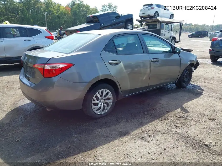 2019 TOYOTA COROLLA VIN 2T1BURHE2KC208424 — фото 4
