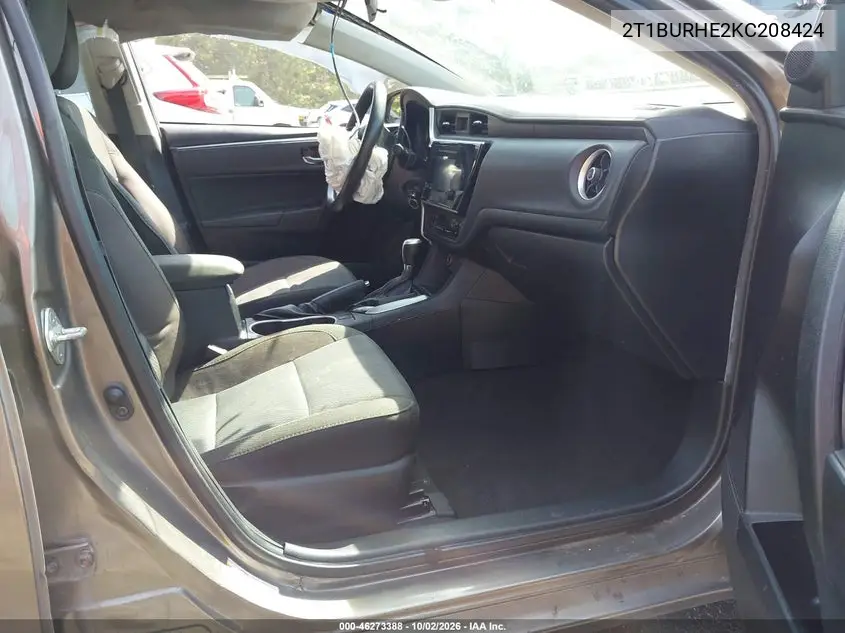 2019 TOYOTA COROLLA VIN 2T1BURHE2KC208424 — фото 5