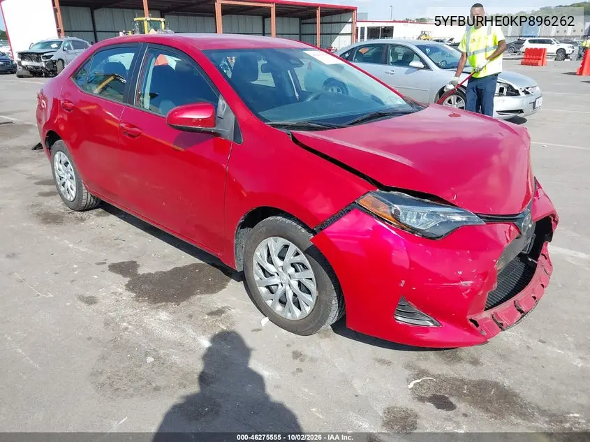 TOYOTA COROLLA 2019, VIN 5YFBURHE0KP896262