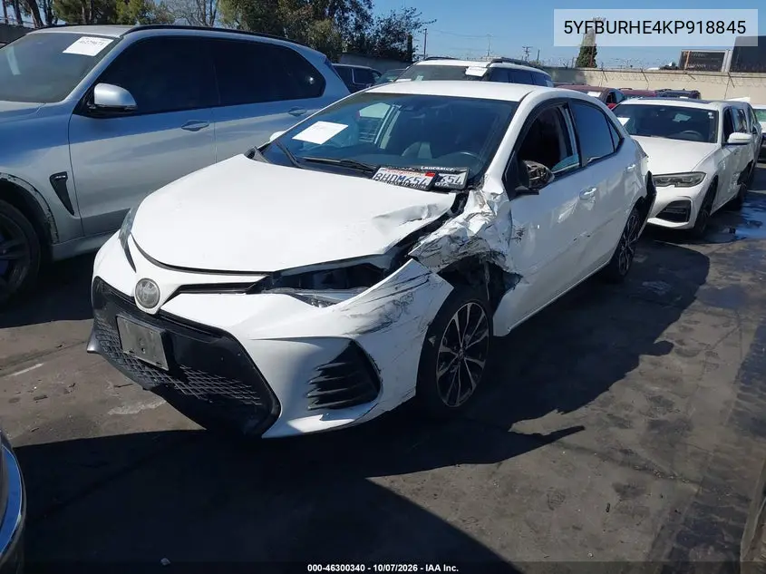 2019 TOYOTA COROLLA VIN 5YFBURHE4KP918845 — фото 2