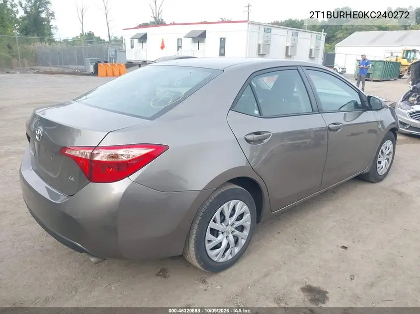 2019 TOYOTA COROLLA VIN 2T1BURHE0KC240272 — фото 4