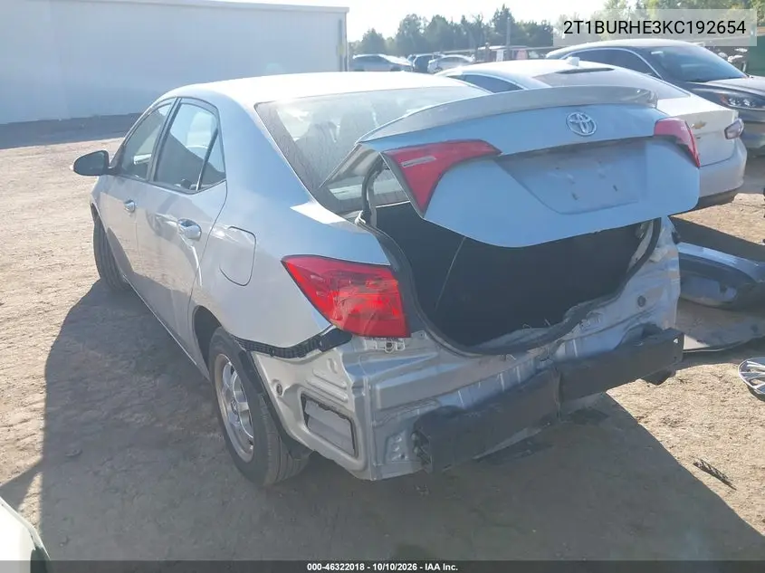 2019 TOYOTA COROLLA VIN 2T1BURHE3KC192654 — фото 3