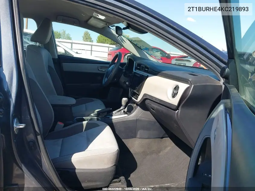 2019 TOYOTA COROLLA VIN 2T1BURHE4KC219893 — фото 5