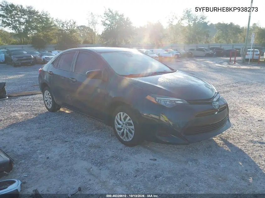 TOYOTA COROLLA 2019, VIN 5YFBURHE8KP938273