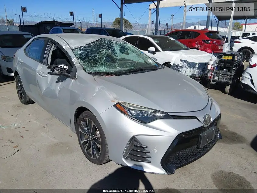 TOYOTA COROLLA 2019, VIN 5YFBURHE5KP911385