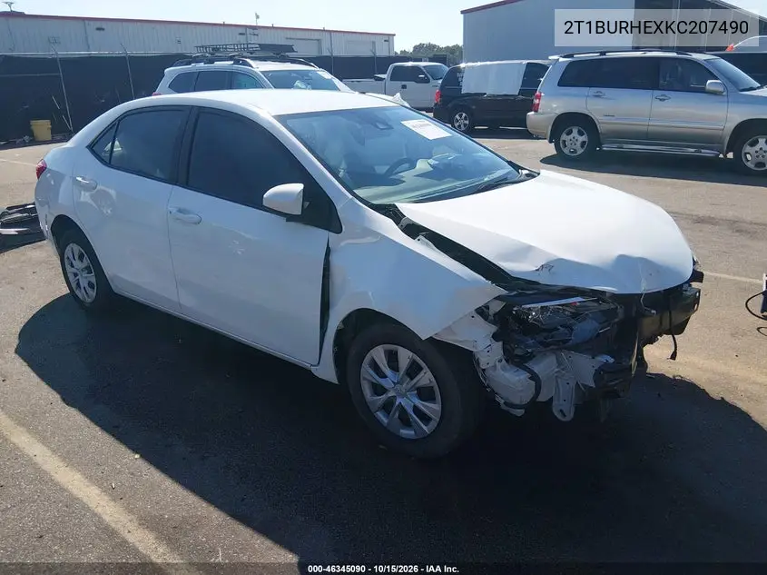 TOYOTA COROLLA 2019, VIN 2T1BURHEXKC207490