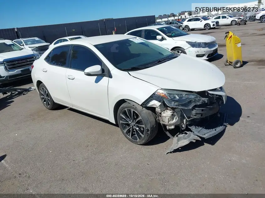 TOYOTA COROLLA 2019, VIN 5YFBURHE5KP896273