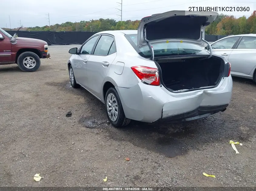 2019 TOYOTA COROLLA VIN 2T1BURHE1KC210360 — фото 3