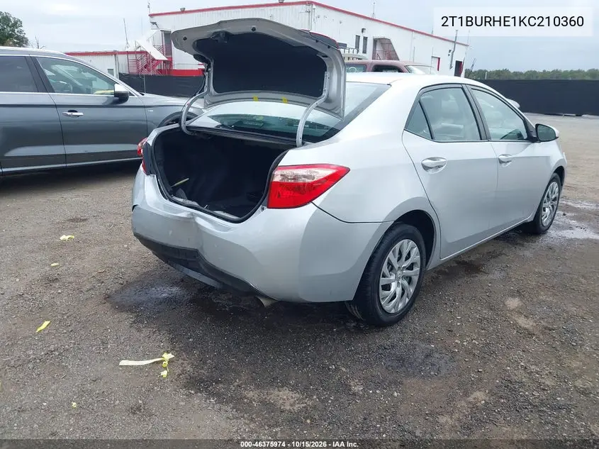 2019 TOYOTA COROLLA VIN 2T1BURHE1KC210360 — фото 4