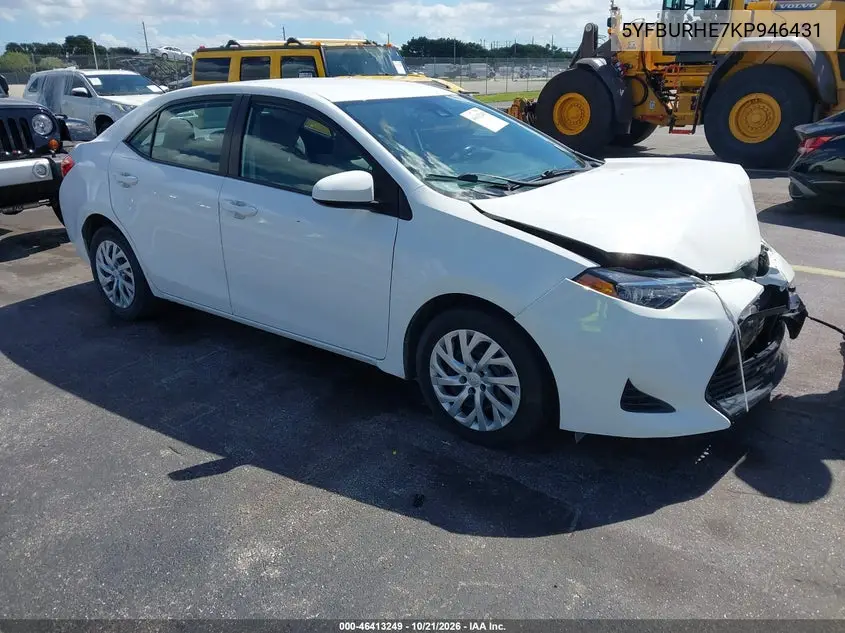 TOYOTA COROLLA 2019, VIN 5YFBURHE7KP946431