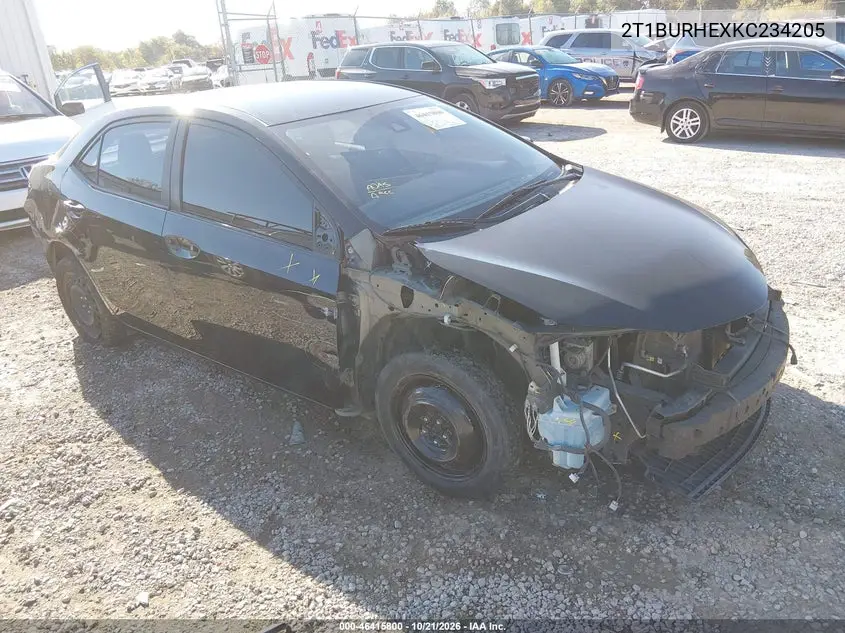 TOYOTA COROLLA 2019, VIN 2T1BURHEXKC234205