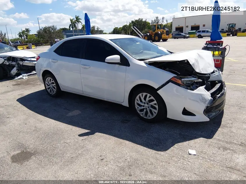 TOYOTA COROLLA 2019, VIN 2T1BURHE2KC245182