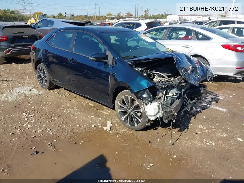 TOYOTA COROLLA 2019, VIN 2T1BURHE7KC211772
