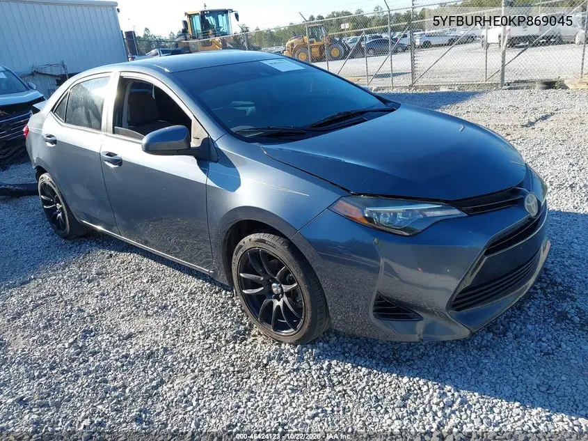 TOYOTA COROLLA 2019, VIN 5YFBURHE0KP869045