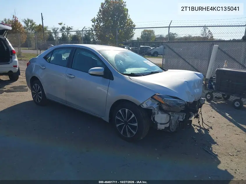 TOYOTA COROLLA 2019, VIN 2T1BURHE4KC135041
