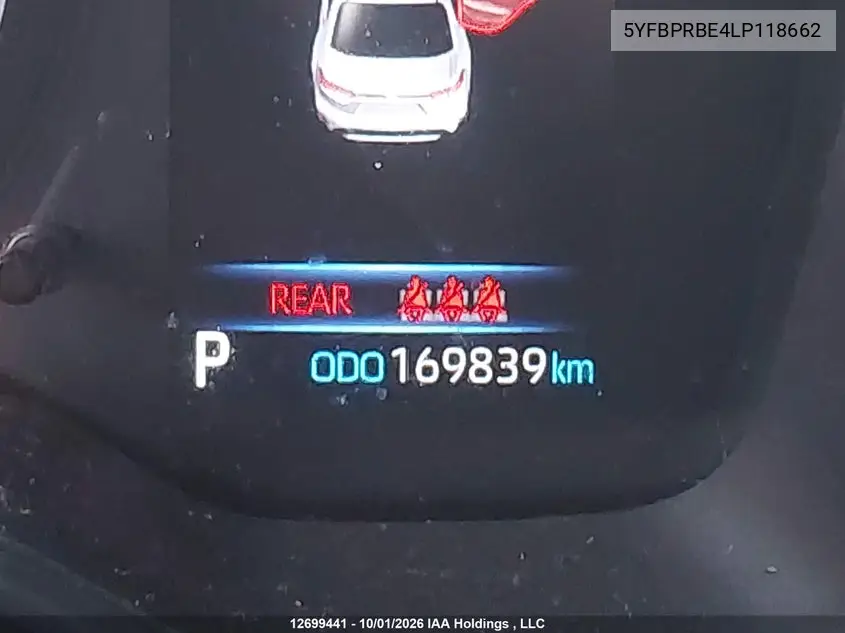 2020 TOYOTA COROLLA VIN 5YFBPRBE4LP118662 — фото 15