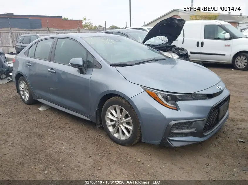 TOYOTA COROLLA 2020, VIN 5YFB4RBE9LP001474