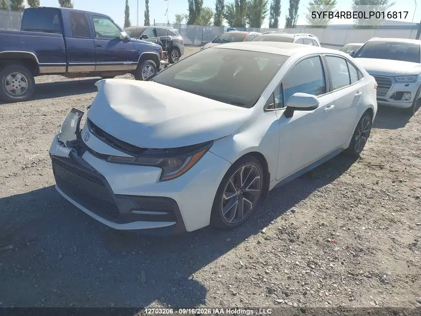 2020 TOYOTA COROLLA VIN 5YFB4RBE0LP016817 — фото 2
