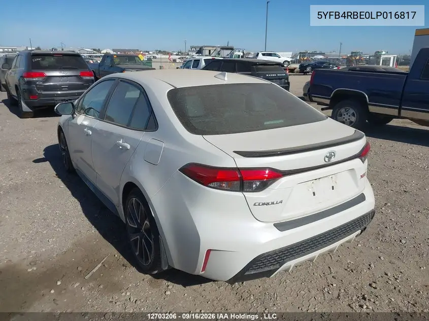 2020 TOYOTA COROLLA VIN 5YFB4RBE0LP016817 — фото 3