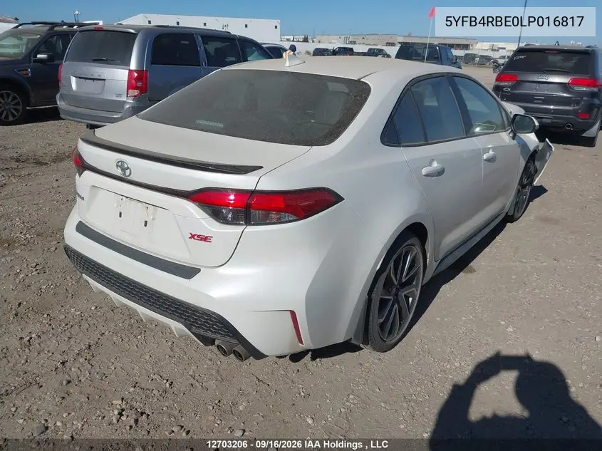 2020 TOYOTA COROLLA VIN 5YFB4RBE0LP016817 — фото 4