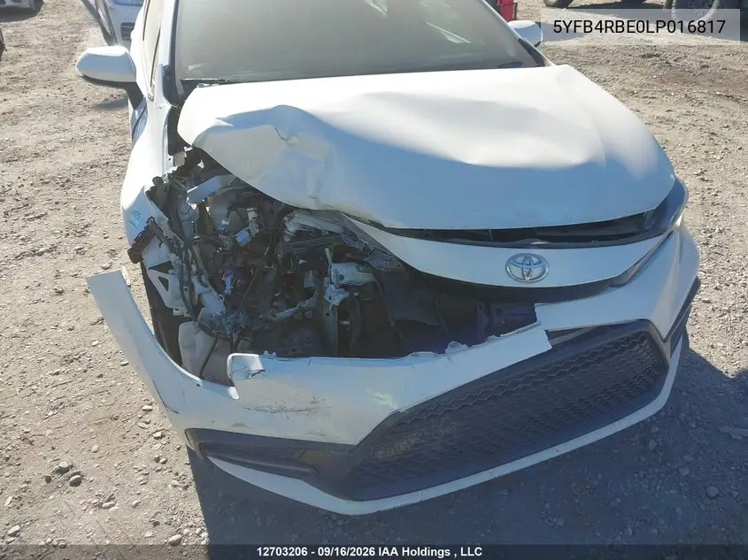 2020 TOYOTA COROLLA VIN 5YFB4RBE0LP016817 — фото 6