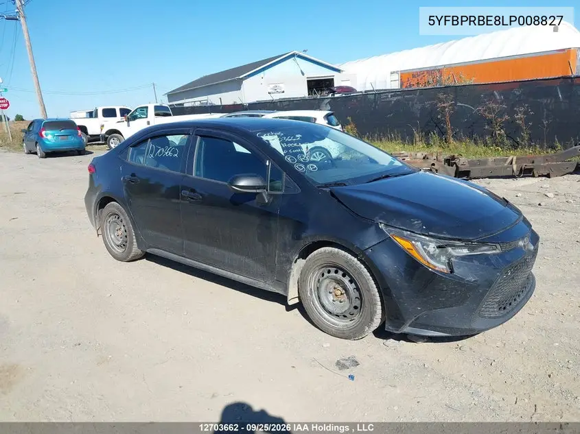 TOYOTA COROLLA 2020, VIN 5YFBPRBE8LP008827