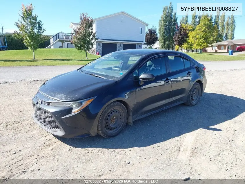 2020 TOYOTA COROLLA VIN 5YFBPRBE8LP008827 — фото 2