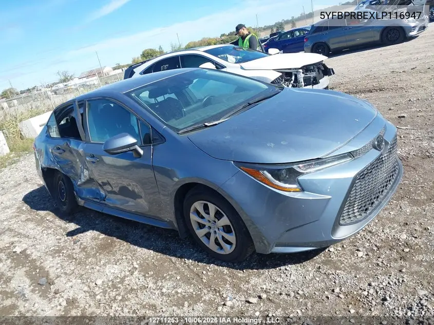 TOYOTA COROLLA 2020, VIN 5YFBPRBEXLP116947