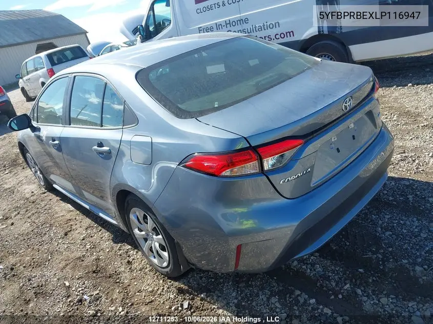 2020 TOYOTA COROLLA VIN 5YFBPRBEXLP116947 — фото 3