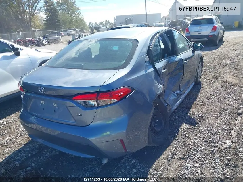 2020 TOYOTA COROLLA VIN 5YFBPRBEXLP116947 — фото 4