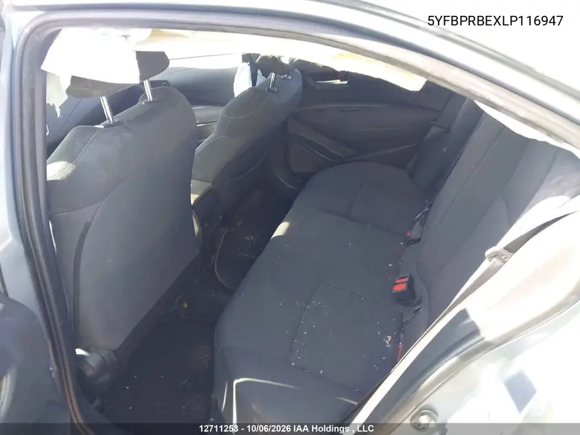 2020 TOYOTA COROLLA VIN 5YFBPRBEXLP116947 — фото 8