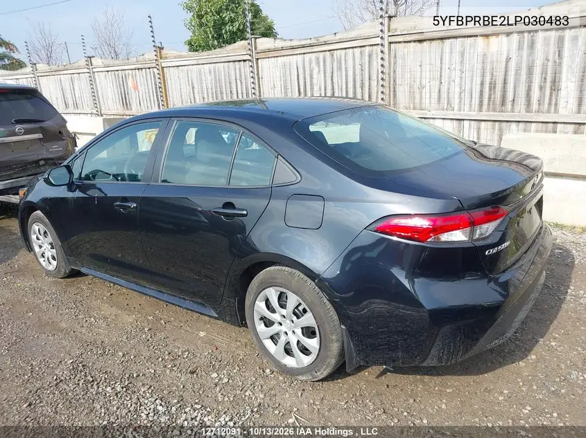 2020 TOYOTA COROLLA VIN 5YFBPRBE2LP030483 — фото 3