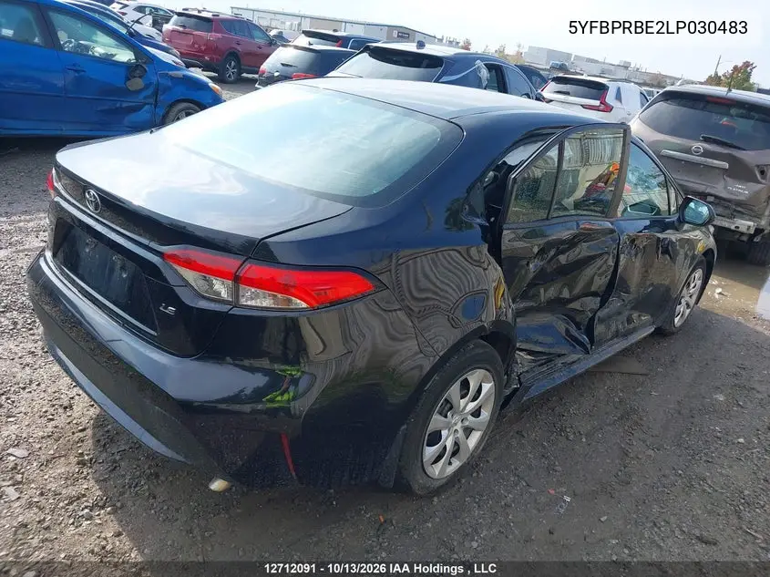2020 TOYOTA COROLLA VIN 5YFBPRBE2LP030483 — фото 4