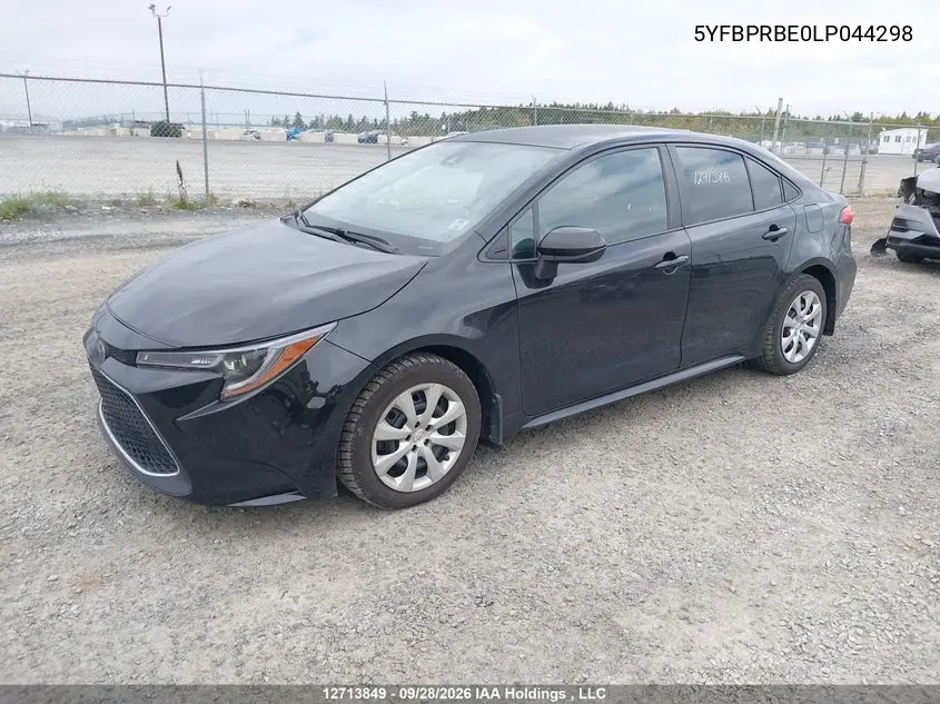 2020 TOYOTA COROLLA VIN 5YFBPRBE0LP044298 — фото 2