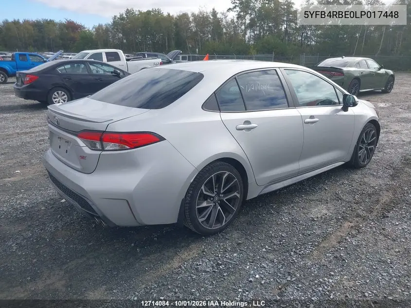 2020 TOYOTA COROLLA VIN 5YFB4RBE0LP017448 — фото 4