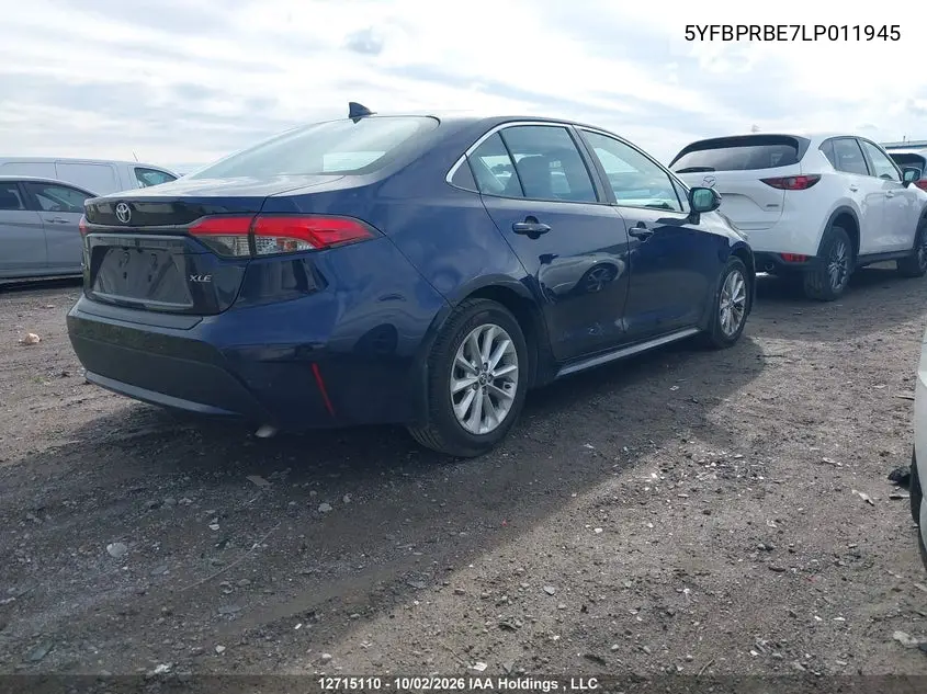 2020 TOYOTA COROLLA VIN 5YFBPRBE7LP011945 — фото 4